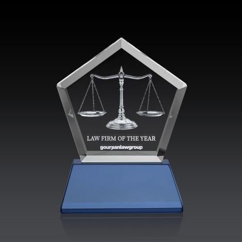 Corporate Awards - Modern Awards - Genosee on Base (3D) - Sky Blue