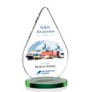 Glenhazel Full Color Green Crystal Award