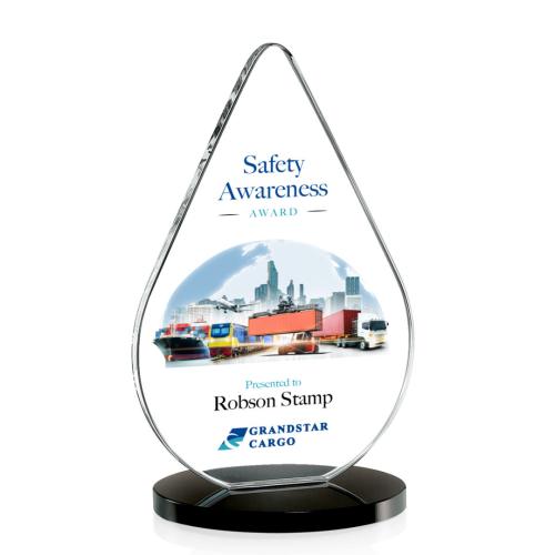 Corporate Awards - Employee Awards - Glenhazel Full Color Black Crystal Award
