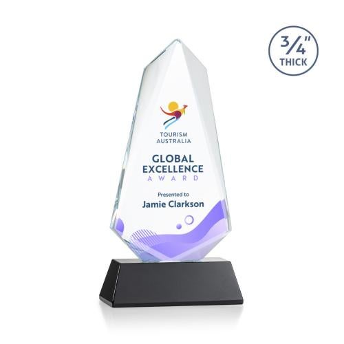 Corporate Awards - Crystal Awards - Sheridan Full Color Black on Newhaven Abstract / Misc Crystal Award
