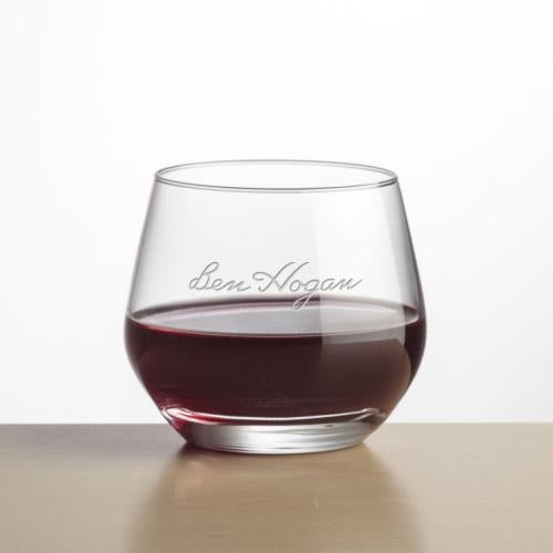 Corporate Recognition Gifts - Etched Barware - Wine Glasses - Bexley Stemless Wine - Deep Etch