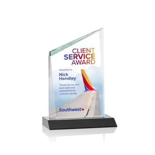 Corporate Awards - Sales Awards - Scarsdale Full Color Black Peak Crystal Award