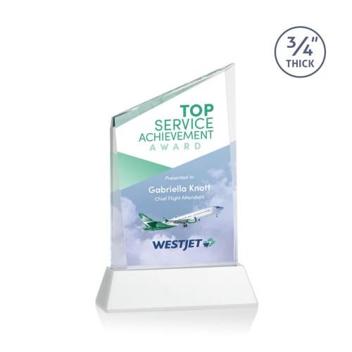 Corporate Awards - Sales Awards - Scarsdale Full Color White on Newhaven Peak Crystal Award