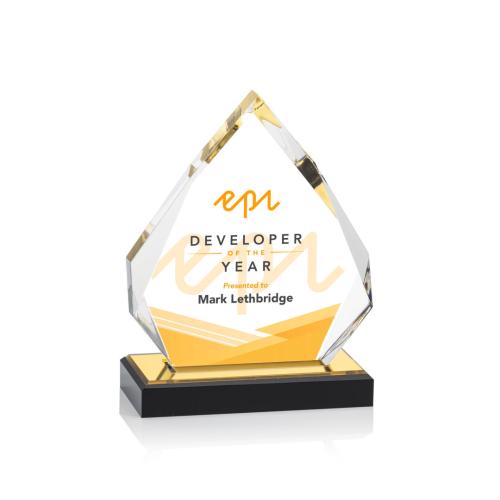 Corporate Awards - Budget Awards & Trophies - Beckenham Full Color Gold Acrylic Award