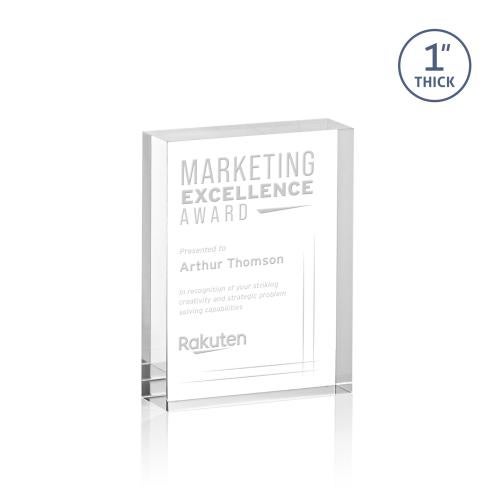 Corporate Awards - Budget Awards & Trophies - Toledo Clear (Vert) Rectangle Acrylic Award