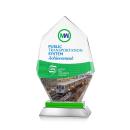 Nebraska Full Color Green Crystal Award
