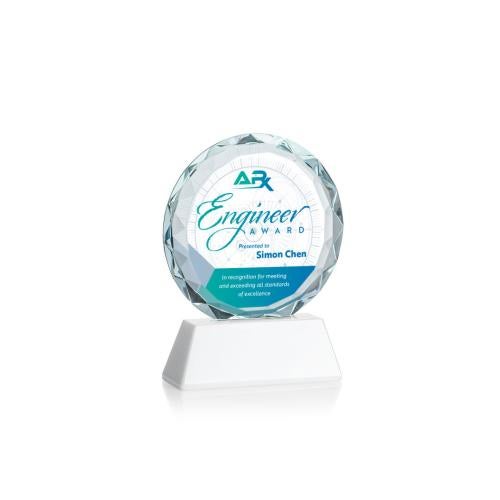 Corporate Awards - Full Color Awards - Stratford Full Color White Circle Crystal Award