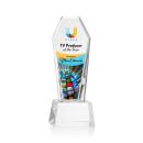 Romford Full Color Clear on Base Obelisk Crystal Award