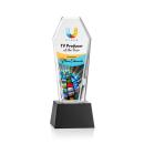 Romford Full Color Black on Base Obelisk Crystal Award