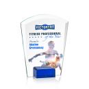 Lola Full Color Blue Arch & Crescent Crystal Award