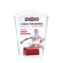 Lola Full Color Red Arch & Crescent Crystal Award