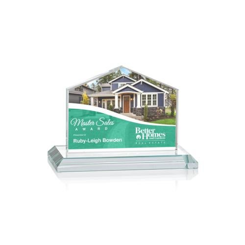 Corporate Awards - Full Color Awards - Domicile Full Color Starfire Arch & Crescent Crystal Award