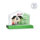 Micasa Full Color Green Arch & Crescent Crystal Award