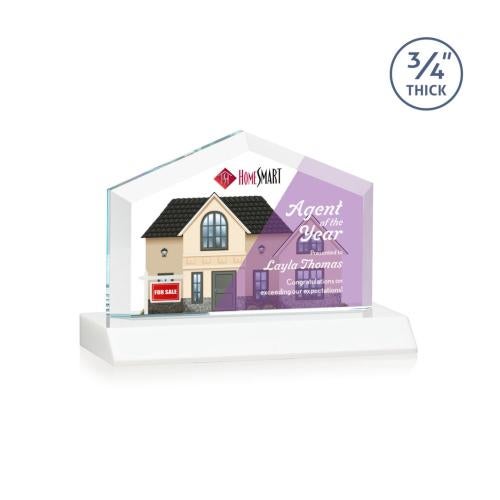 Corporate Awards - Full Color Awards - Micasa Full Color White Arch & Crescent Crystal Award
