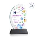 Wichita Full Color Black on Newhaven Base Flame Crystal Award