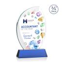 Wichita Full Color Blue on Newhaven Base Flame Crystal Award