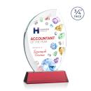 Wichita Full Color Red on Newhaven Base Flame Crystal Award