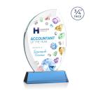 Wichita Full Color Sky Blue on Newhaven Base Flame Crystal Award