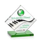 Ferrand Full Color Green/Silver Spheres Crystal Award