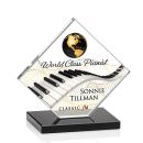 Ferrand Full Color Black/Gold Spheres Crystal Award