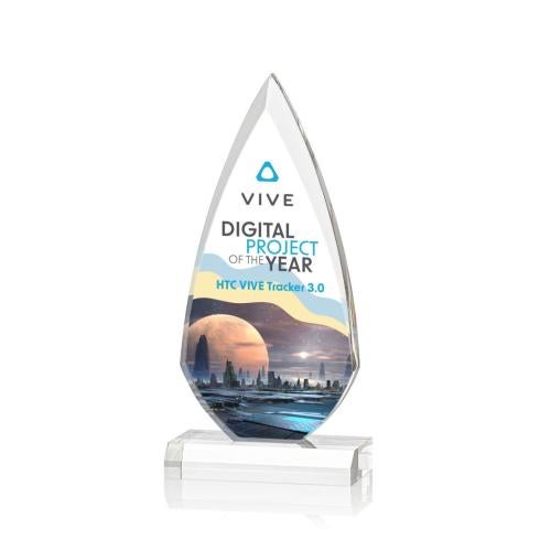 Corporate Awards - Crystal Awards - Crystal Flame Awards - Vanderbilt Full Color Flame Acrylic Award