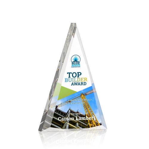 Corporate Awards - Budget Awards & Trophies - Shrewsbury Full Color Clear Pyramid Acrylic Award