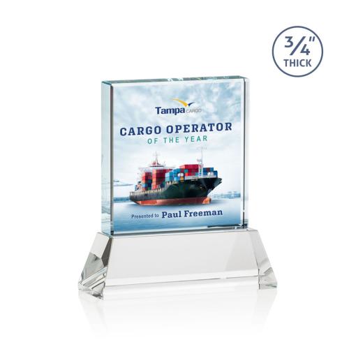 Corporate Awards - Full Color Awards - Terra Full Color  Clear on Newhaven Crystal Award