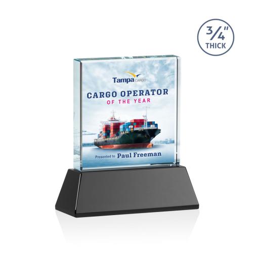 Corporate Awards - Full Color Awards - Terra Full Color Black on Newhaven Crystal Award