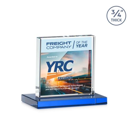Corporate Awards - Full Color Awards - Terra Full Color Sky Blue Crystal Award