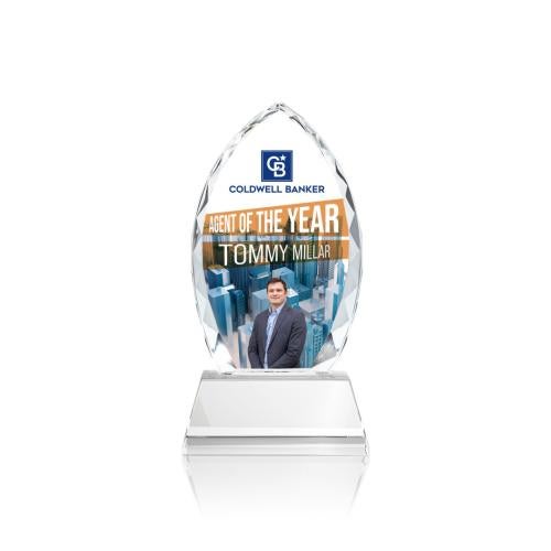 Corporate Awards - Full Color Awards - Wilton Full Color  Clear  on Newhaven Arch & Crescent Crystal Award
