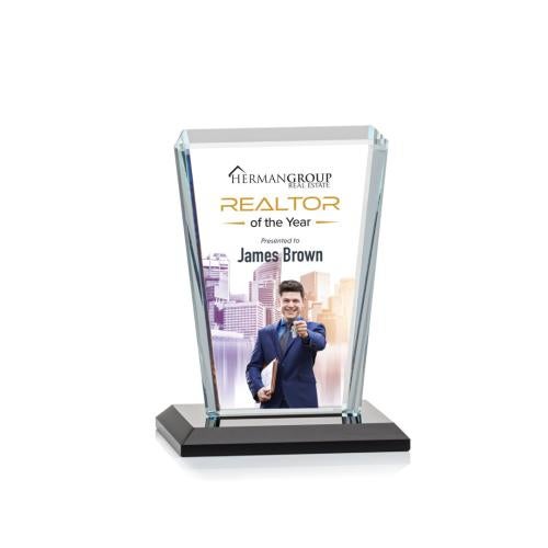 Corporate Awards - Full Color Awards - Chatham Full Color Black Rectangle Crystal Award