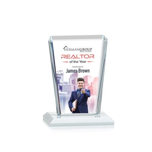 Corporate Awards - Full Color Awards - Chatham Full Color White Rectangle Crystal Award