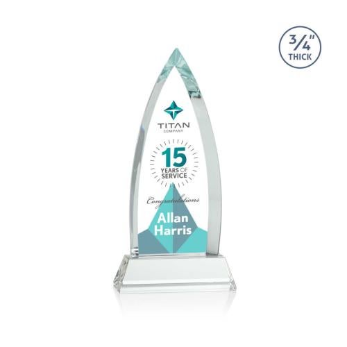 Corporate Awards - Full Color Awards - Shildon Full Color  Starfire on Newhaven Arch & Crescent Crystal Award