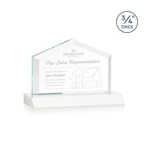 Corporate Awards - Crystal Awards - Micasa White Arch & Crescent Crystal Award