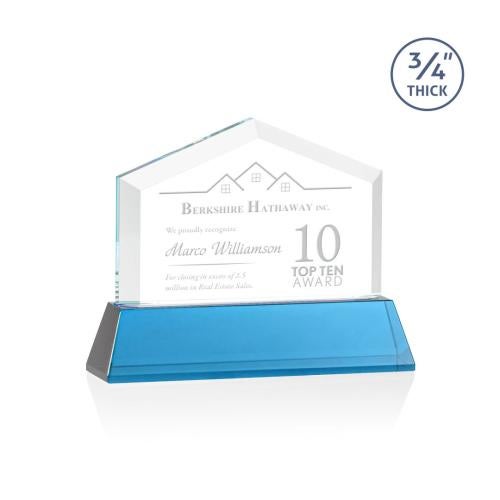 Corporate Awards - Crystal Awards - Micasa Sky Blue on Newhaven Arch & Crescent Crystal Award