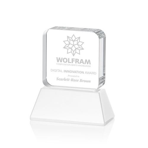 Corporate Awards - Crystal Awards - Flamborough White on Base Crystal Award