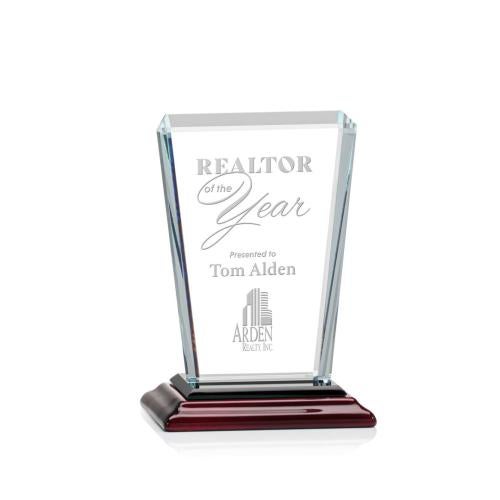 Corporate Awards - Eco Friendly Awards - Wood Awards - Chatham Rosewood Rectangle Crystal Award