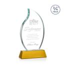 Croydon Amber on Newhaven Base Flame Crystal Award