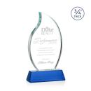 Croydon Blue on Newhaven Base Flame Crystal Award