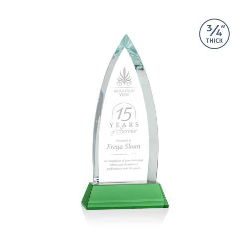 Corporate Awards - Glass Awards - Colored Glass Awards - Shildon Green on Newhaven Arch & Crescent Crystal Award
