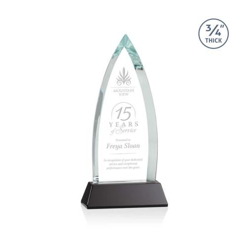 Corporate Awards - Crystal Awards - Shildon Black on Newhaven Arch & Crescent Crystal Award