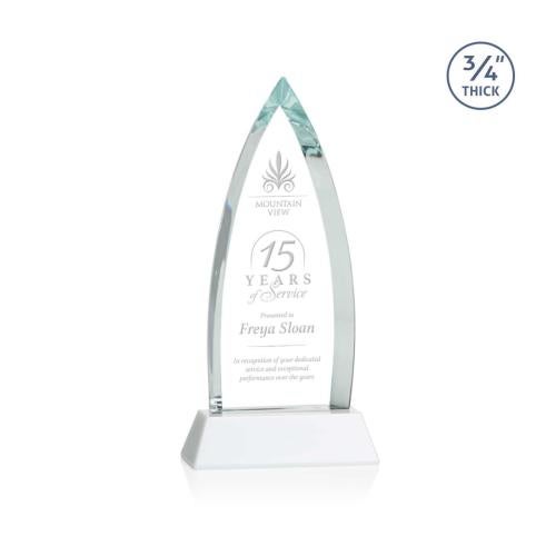 Corporate Awards - Crystal Awards - Shildon White on Newhaven Arch & Crescent Crystal Award
