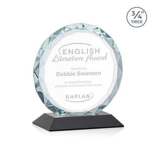 Corporate Awards - Crystal Awards - Centura Black Circle Crystal Award