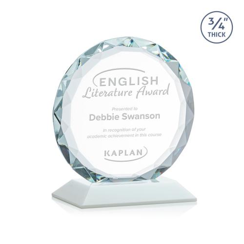 Corporate Awards - Crystal Awards - Centura White Circle Crystal Award