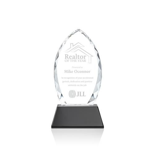 Corporate Awards - Crystal Awards - Wilton Black on Newhaven Arch & Crescent Crystal Award
