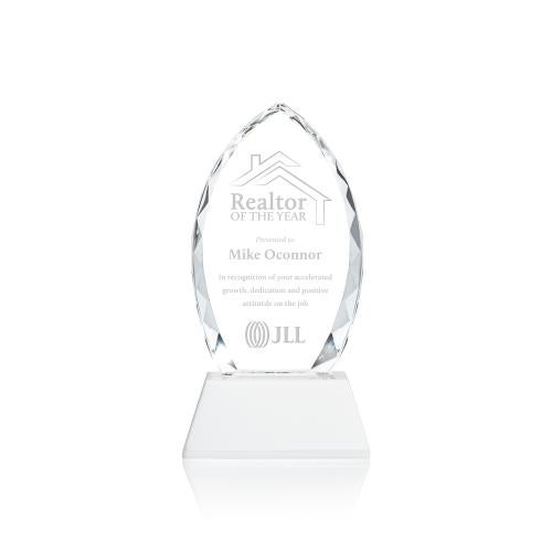 Corporate Awards - Crystal Awards - Wilton White on Newhaven Base Arch & Crescent Crystal Award