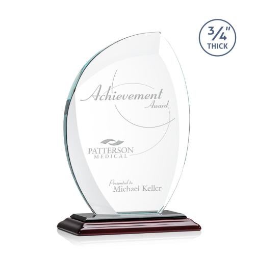 Corporate Awards - Crystal Awards - Crystal Flame Awards - Wichita Rosewood Flame Crystal Award