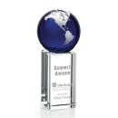 Luz Globe Blue/Silver Spheres Crystal Award