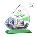 Nantucket Full Color Green Sail Crystal Award