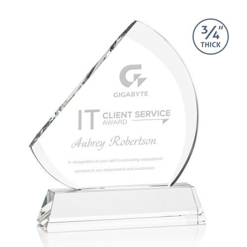Corporate Awards - Sales Awards - Nantucket Clear on Newhaven Sail Crystal Award